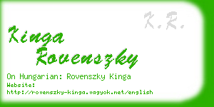 kinga rovenszky business card